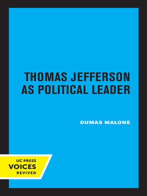 cover image of Thomas Jefferson as Political Leader